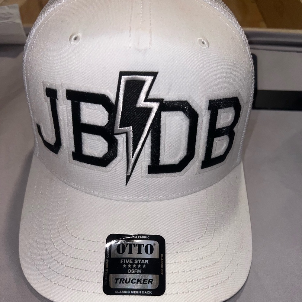 OTTO White Trucker Hat with JBDB Logo